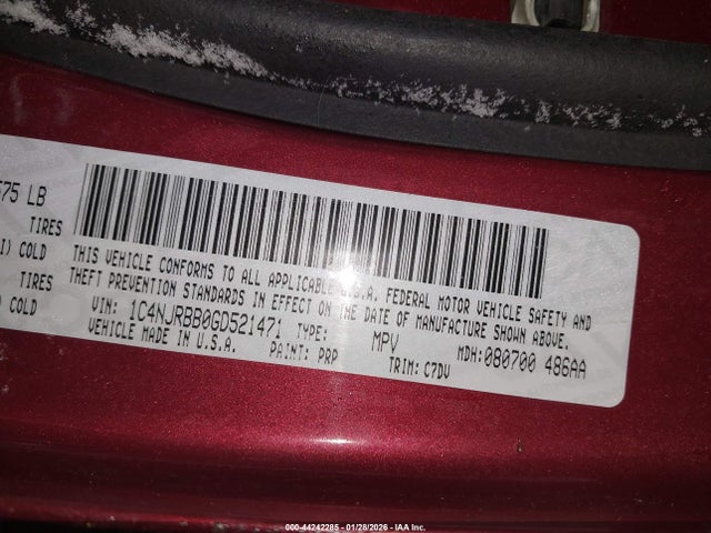 Продаж на аукціоні авто 2016 Jeep Patriot Sport, vin: 1C4NJRBB0GD521471, номер лоту: 44242285