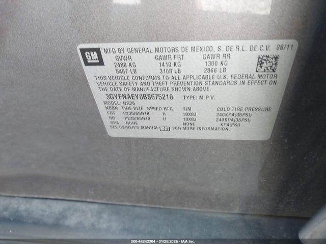 2011 CADILLAC SRX 3GYFNAEY0BS675210 Photo 8