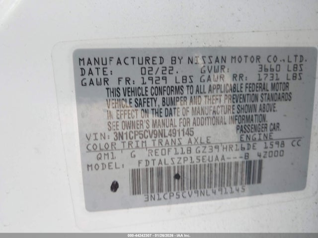 2022 NISSAN KICKS 3N1CP5CV9NL491145 Photo 8