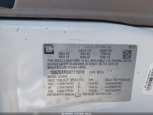 1GNZGXFG9E1119318 Chevrolet Express 3500 Ls