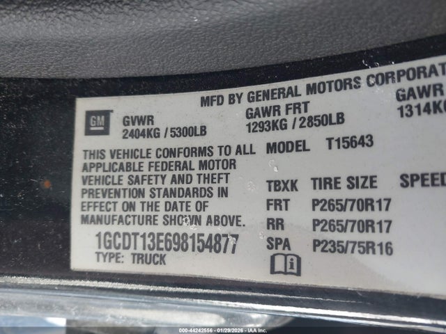 2009 CHEVROLET COLORADO 1GCDT13E698154877 Photo 8