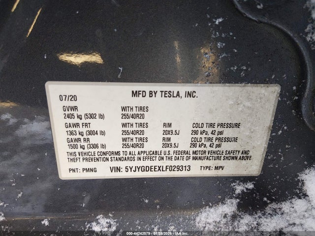 2020 TESLA MODEL Y 5YJYGDEEXLF029313 Photo 8