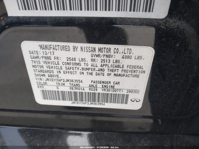 JN1EV7AP2JM363554 Infiniti Q50 3.0t Luxe