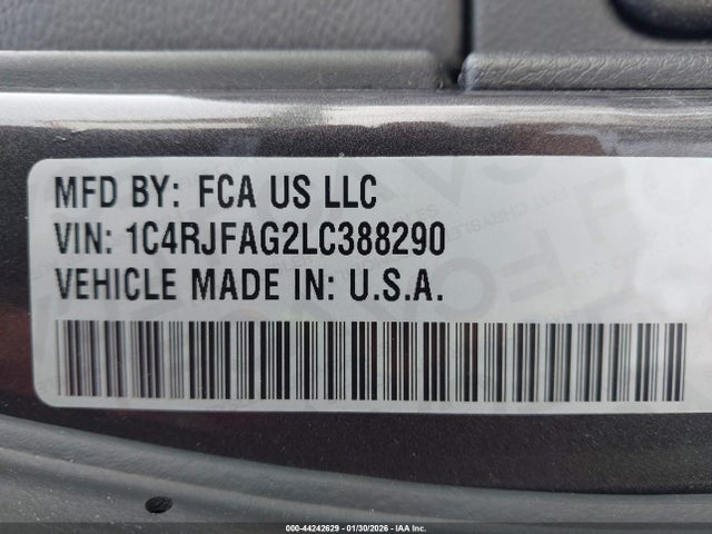 2020 JEEP GRAND CHEROKEE 1C4RJFAG2LC388290 Photo 8