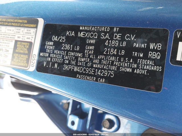 3KPFW4DC9SE142975 KIA K4 Gt-line Turbo