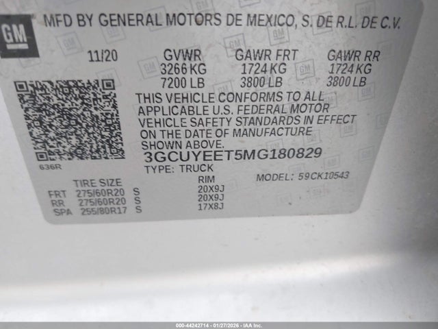 3GCUYEET5MG180829 Chevrolet Silverado 1500 4wd Short Bed Rst