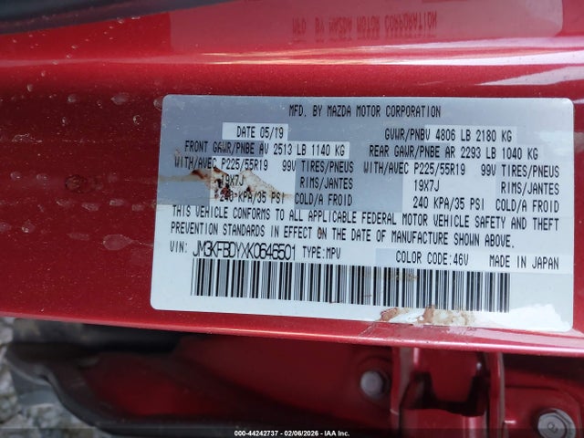 JM3KFBDYXK0646501 Mazda Cx-5 Grand Touring Reserve