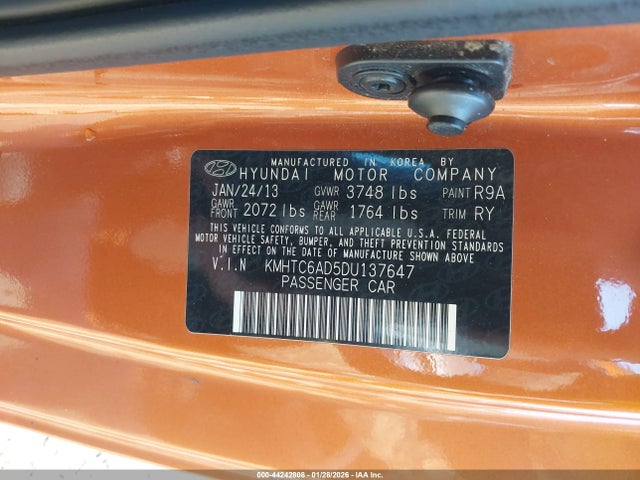 2013 HYUNDAI VELOSTER KMHTC6AD5DU137647 Photo 8