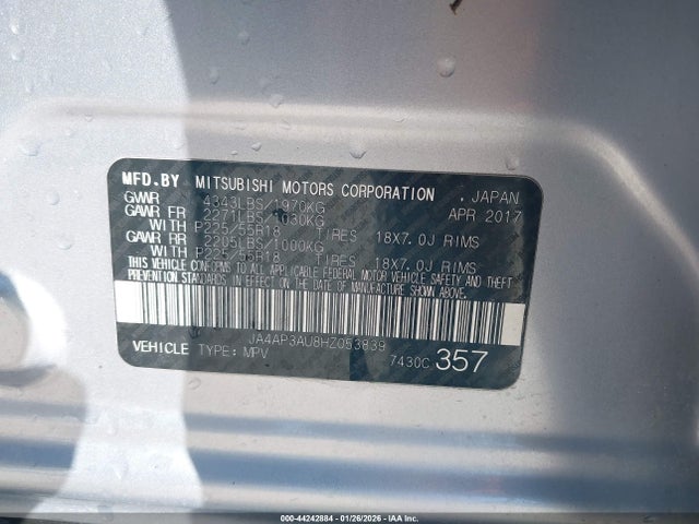 2017 MITSUBISHI OUTLANDER SPORT JA4AP3AU8HZ053839 Photo 8