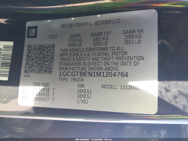 1GCGTBEN1M1204764 Chevrolet Colorado 4wd Short Box Wt