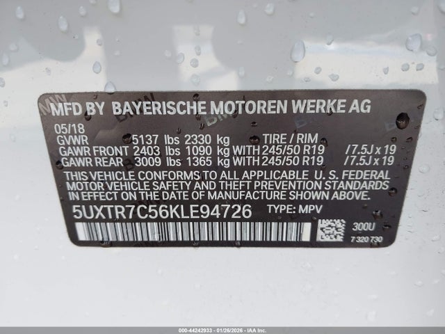 2019 BMW X3 5UXTR7C56KLE94726 Photo 8