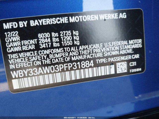 WBY33AW03PFP31884 BMW I4 M50