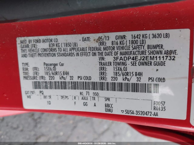 Ford FIESTA SE 2014 3FADP4EJ2EM111732 Image 9