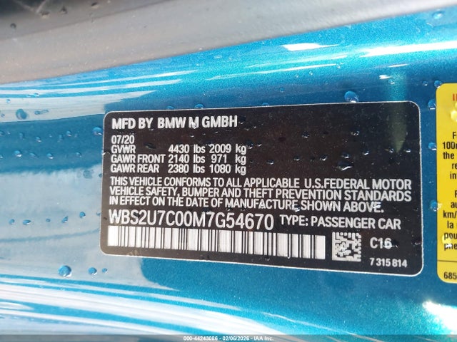 2021 BMW M2 WBS2U7C00M7G54670 Photo 8