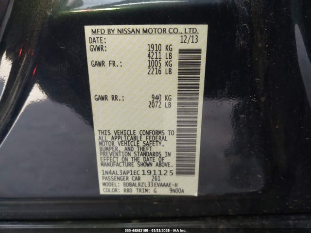 Nissan Altima 2.5 S 2014 1N4AL3AP1EC191125 Image 9