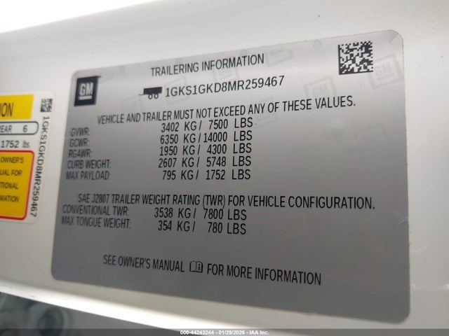 2021 GMC YUKON XL 1GKS1GKD8MR259467 Photo 8