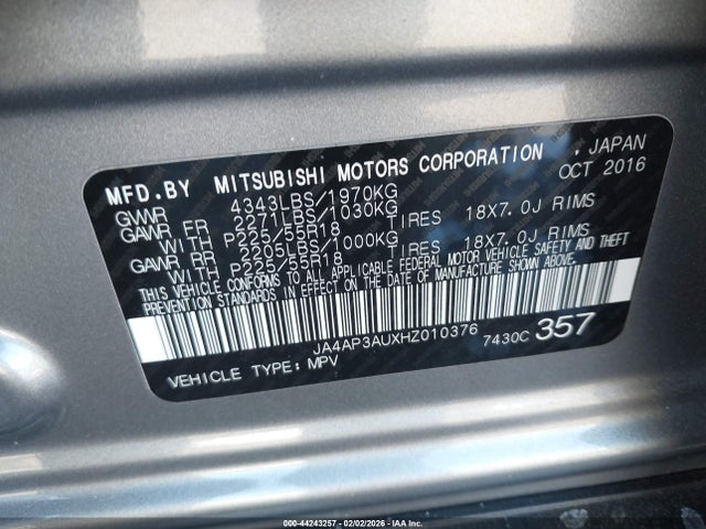 2017 MITSUBISHI OUTLANDER SPORT JA4AP3AUXHZ010376 Photo 8