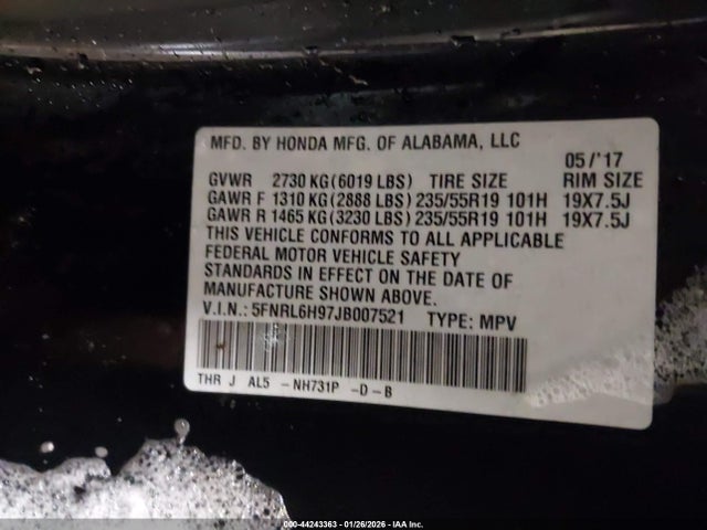 Honda Odyssey Elite 2018 5FNRL6H97JB007521 Image 9