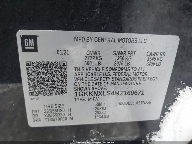 Продаж на аукціоні авто 2021 Gmc Acadia Awd Denali, vin: 1GKKNXLS4MZ169671, номер лоту: 44243433