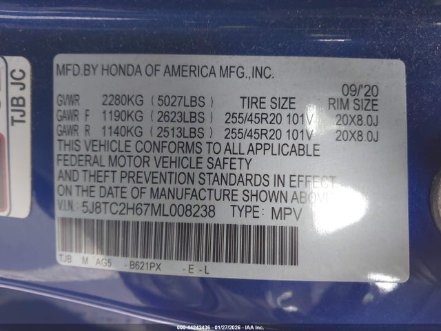 5J8TC2H67ML008238 Acura Rdx A-spec Package