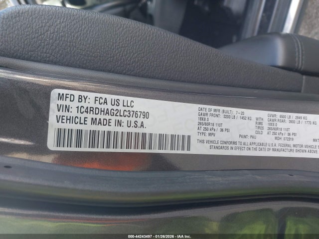 Dodge Durango Sxt Rwd 2020 1C4RDHAG2LC376790 Image 9