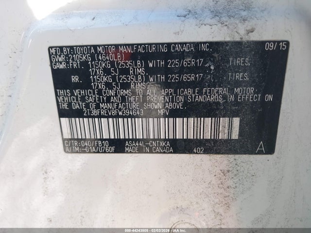 Toyota RAV4 LE 2015 2T3BFREV8FW394643 Image 9