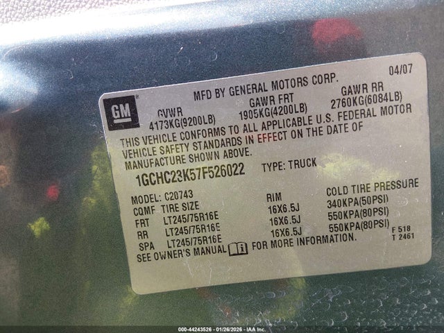 2007 CHEVROLET SILVERADO 2500HD 1GCHC23K57F526022 Photo 8