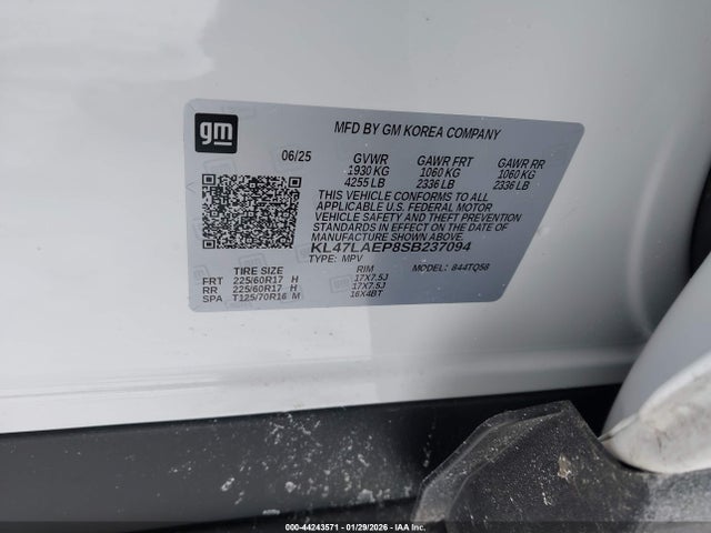 Aukcja sprzedaży 2025 Buick Envista Preferred, vin: KL47LAEP8SB237094, numer aukcji: 44243571