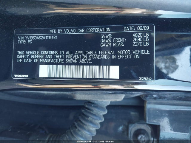 2010 VOLVO S80 YV1960AS2A1114481 Photo 8
