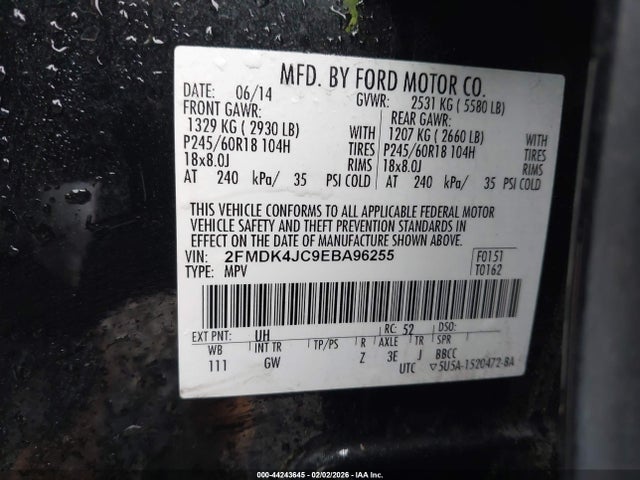 Ford EDGE SEL 2014 2FMDK4JC9EBA96255 Image 9