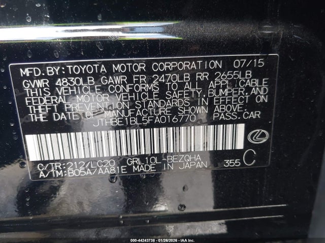 2015 LEXUS GS 350 JTHBE1BL5FA016770 Photo 8