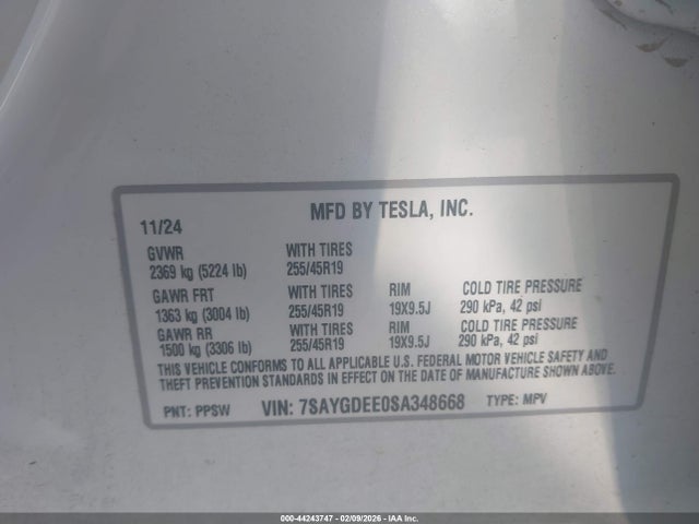 2025 TESLA MODEL Y 7SAYGDEE0SA348668 Photo 8