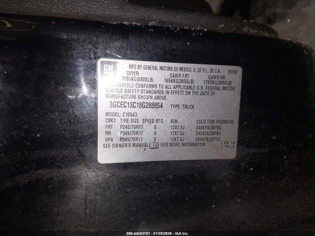 2008 CHEVROLET SILVERADO 1500 3GCEC13C18G288854 Photo 8