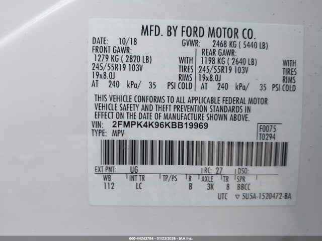 2019 FORD EDGE 2FMPK4K96KBB19969 Photo 8