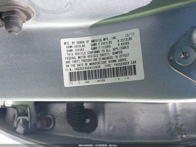 Aukcja sprzedaży 2014 Honda Accord Ex-l V-6, vin: 1HGCR3F85EA009636, numer aukcji: 44243831