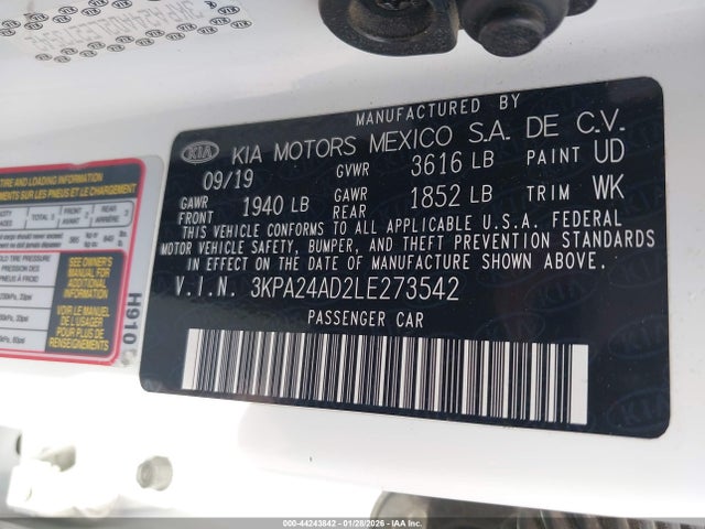 3KPA24AD2LE273542 KIA RIO S
