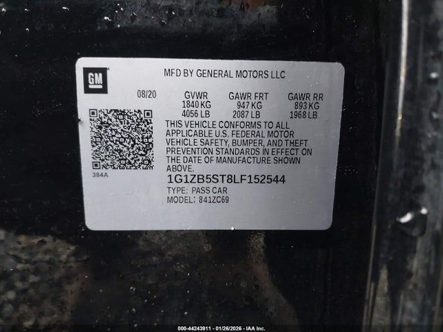 1G1ZB5ST8LF152544 Chevrolet Malibu Fwd Ls