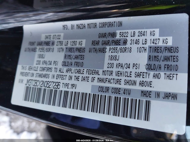 2022 MAZDA CX-9 JM3TCBCY2N0627296 Photo 8