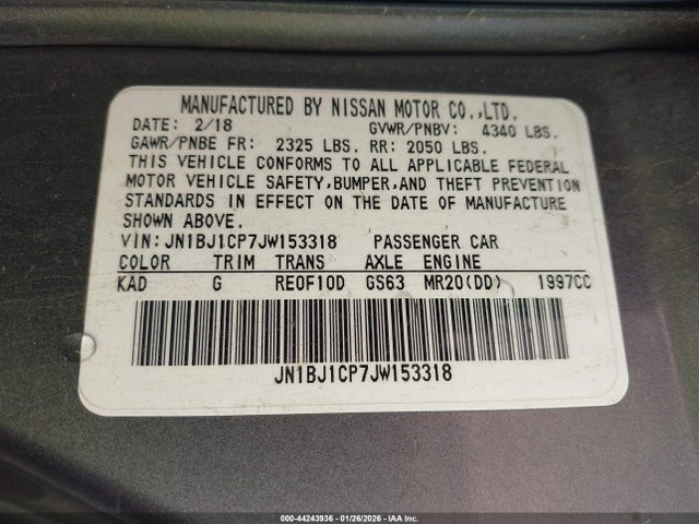 JN1BJ1CP7JW153318 Nissan Rogue Sport Sv