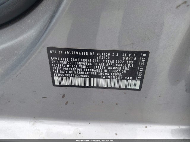 3VWC57BU7KM220305 Volkswagen Jetta 1.4t R-line/1.4t S/1.4t Se