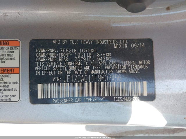 2015 SUBARU BRZ JF1ZCAC11F9602456 Photo 8