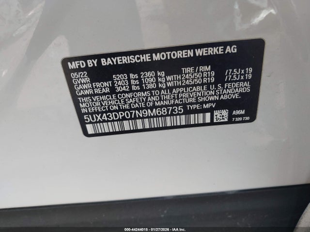 2022 BMW X3 5UX43DP07N9M68735 Photo 8
