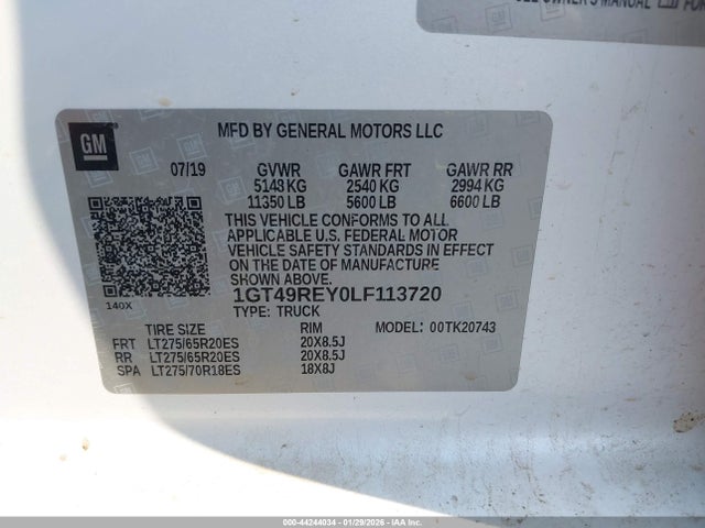 Продажа на аукционе авто 2020 Gmc Sierra 2500hd 4wd  Standard Bed Denali, vin: 1GT49REY0LF113720, номер лота: 44244034