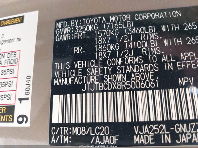JTJTBCDX8R5006061 Lexus Gx 550 Overtrail