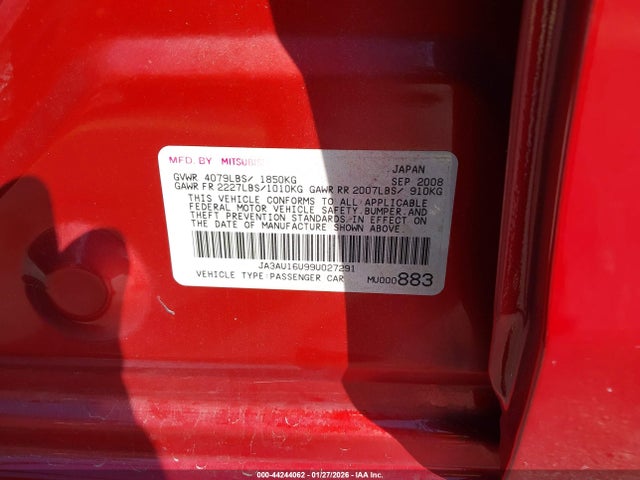 2009 MITSUBISHI LANCER JA3AU16U99U027291 Photo 8