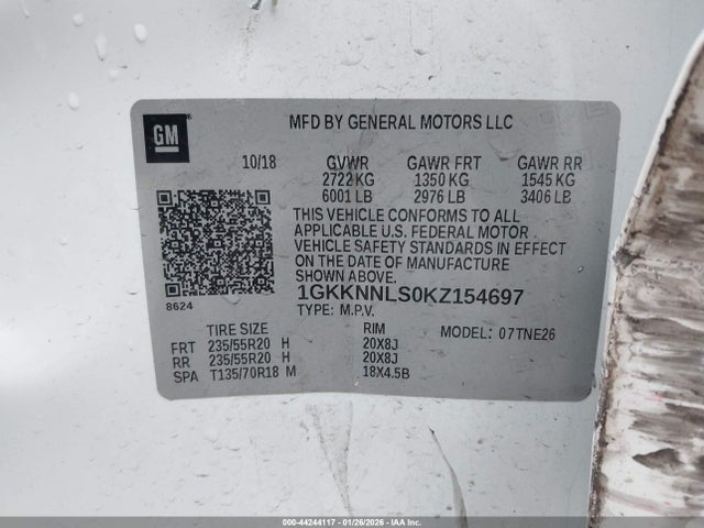 1GKKNNLS0KZ154697 GMC Acadia Slt-2