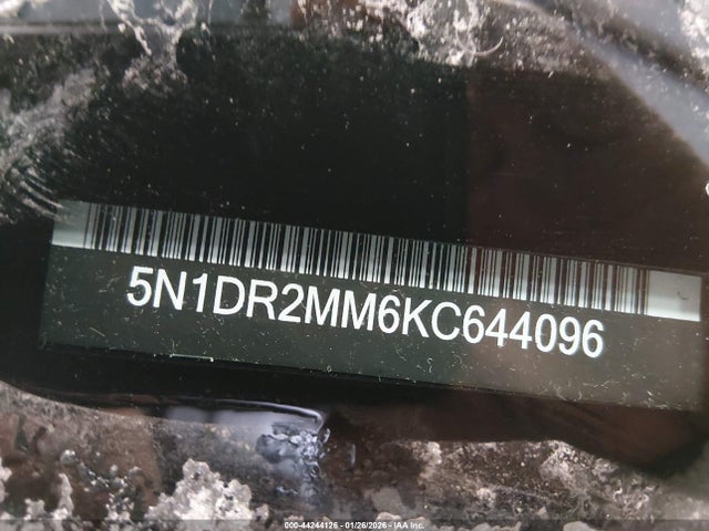 2019 Nissan Pathfinder Sl მანქანა იყიდება აუქციონზე, vin: 5N1DR2MM6KC644096, აუქციონის ნომერი: 44244126