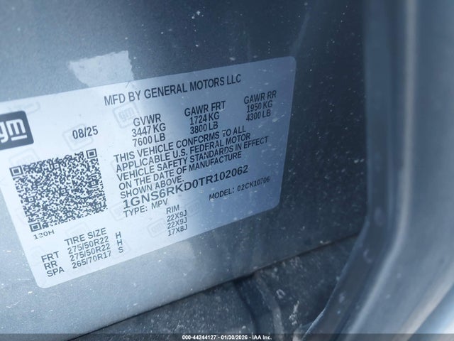 1GNS6RKD0TR102062 Chevrolet Tahoe 4wd Rst