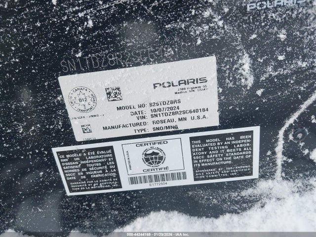 SN1TDZ8R2SC640184 Polaris Snowmobile
