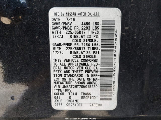 Nissan ROGUE S 2016 JN8AT2MT7GW018230 Image 9